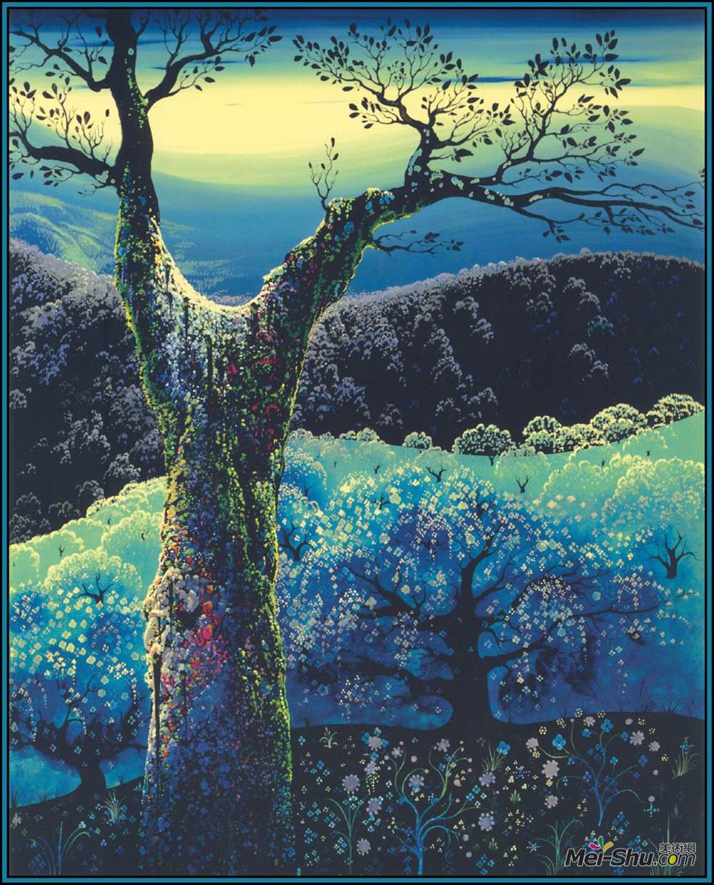 艾文·厄尔(Eyvind Earle)高清作品《盛开的果园》