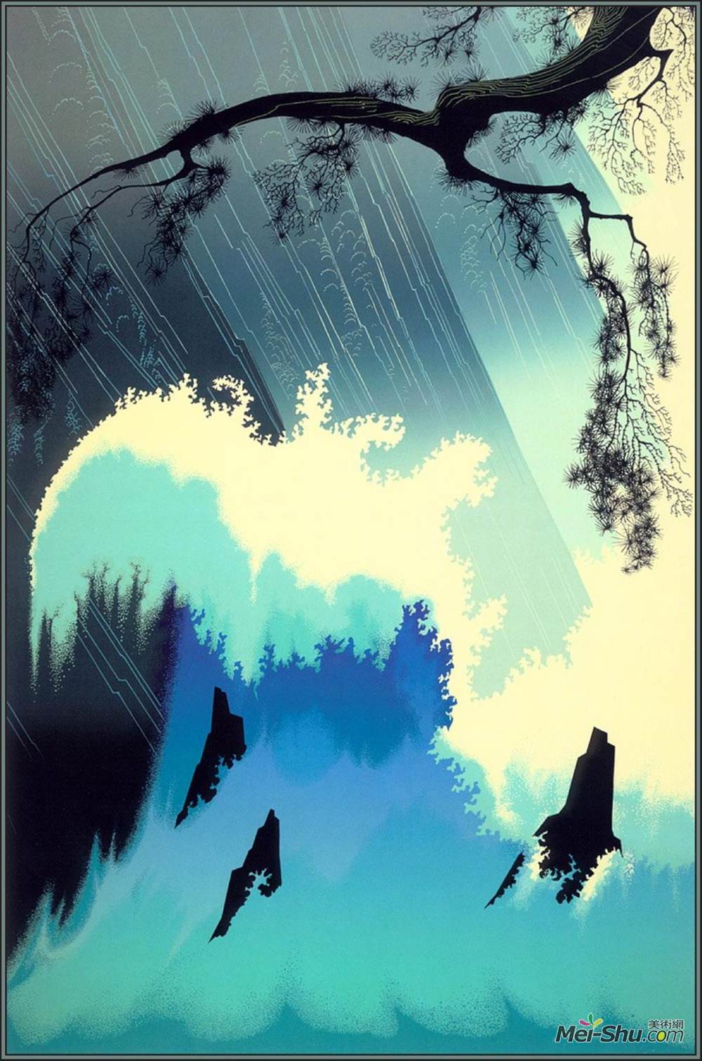 艾文·厄尔(Eyvind Earle)高清作品《海洋飞溅》