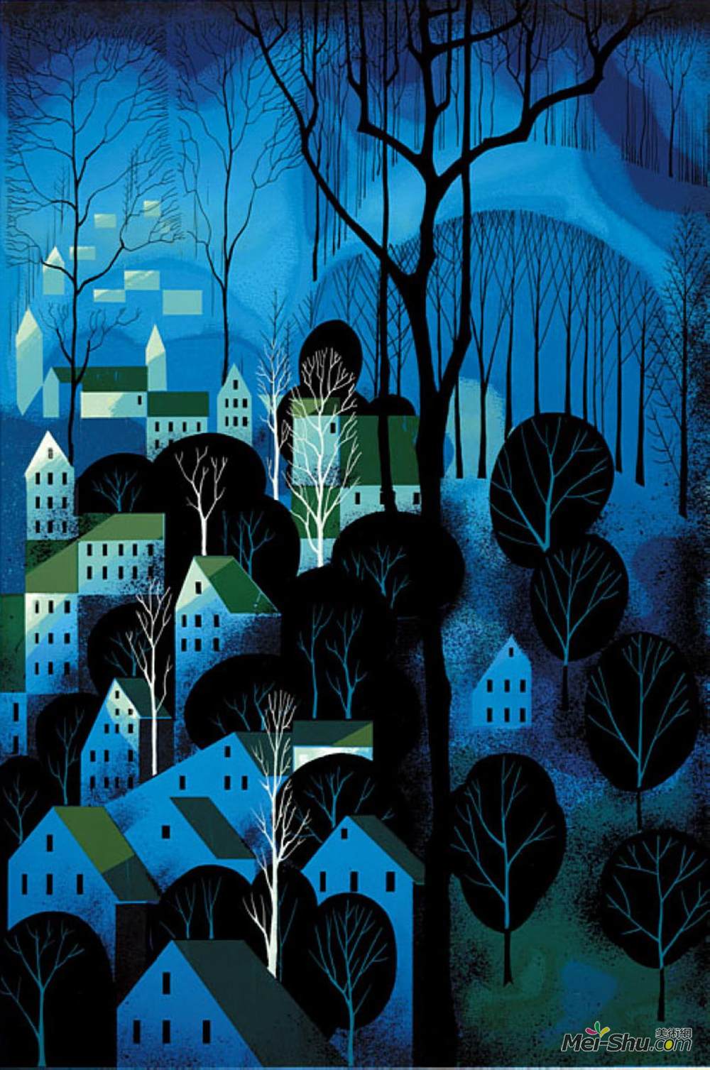 艾文·厄尔(Eyvind Earle)高清作品《午夜蓝》