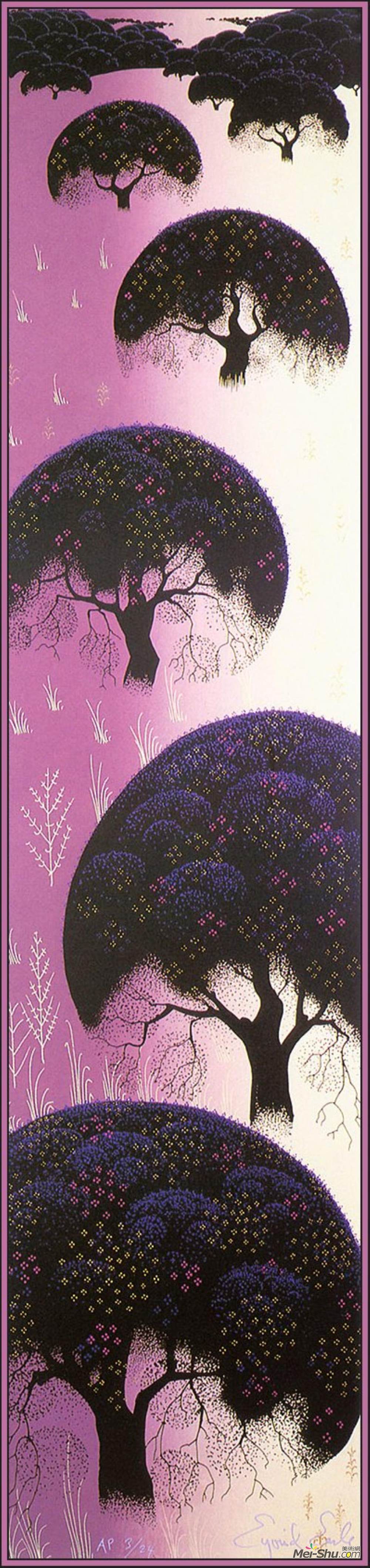 艾文·厄尔(Eyvind Earle)高清作品《圣伊内兹橡树》