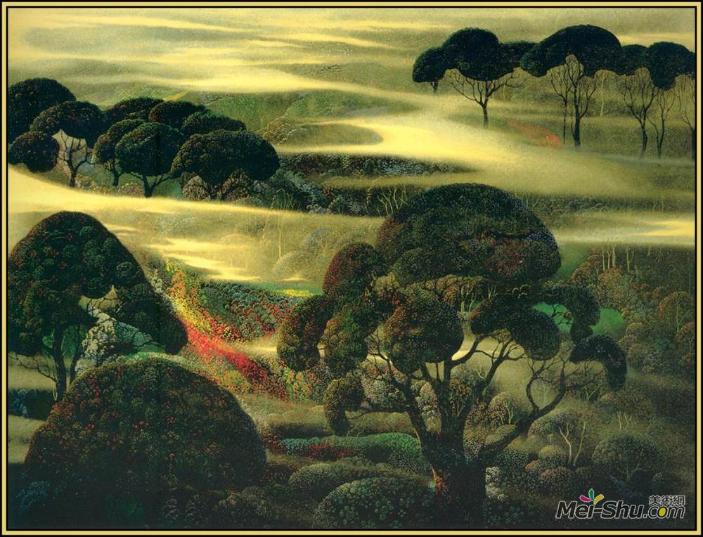 艾文·厄尔(Eyvind Earle)高清作品《雾中的森林》