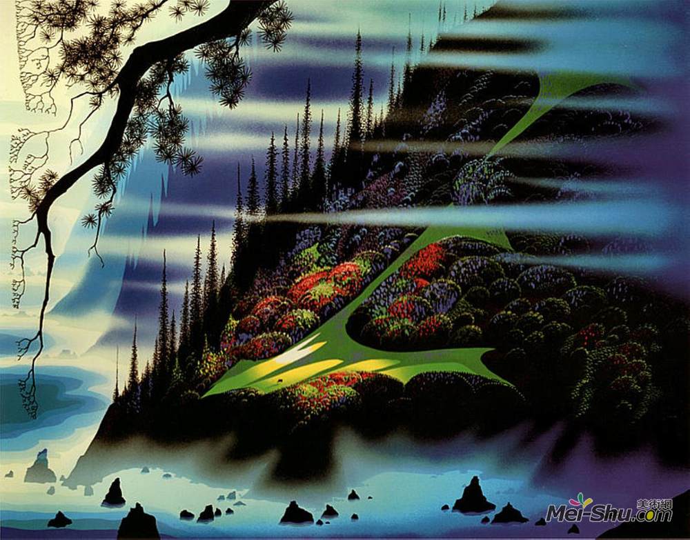 艾文·厄尔(Eyvind Earle)高清作品《穿越大雾的牧场》