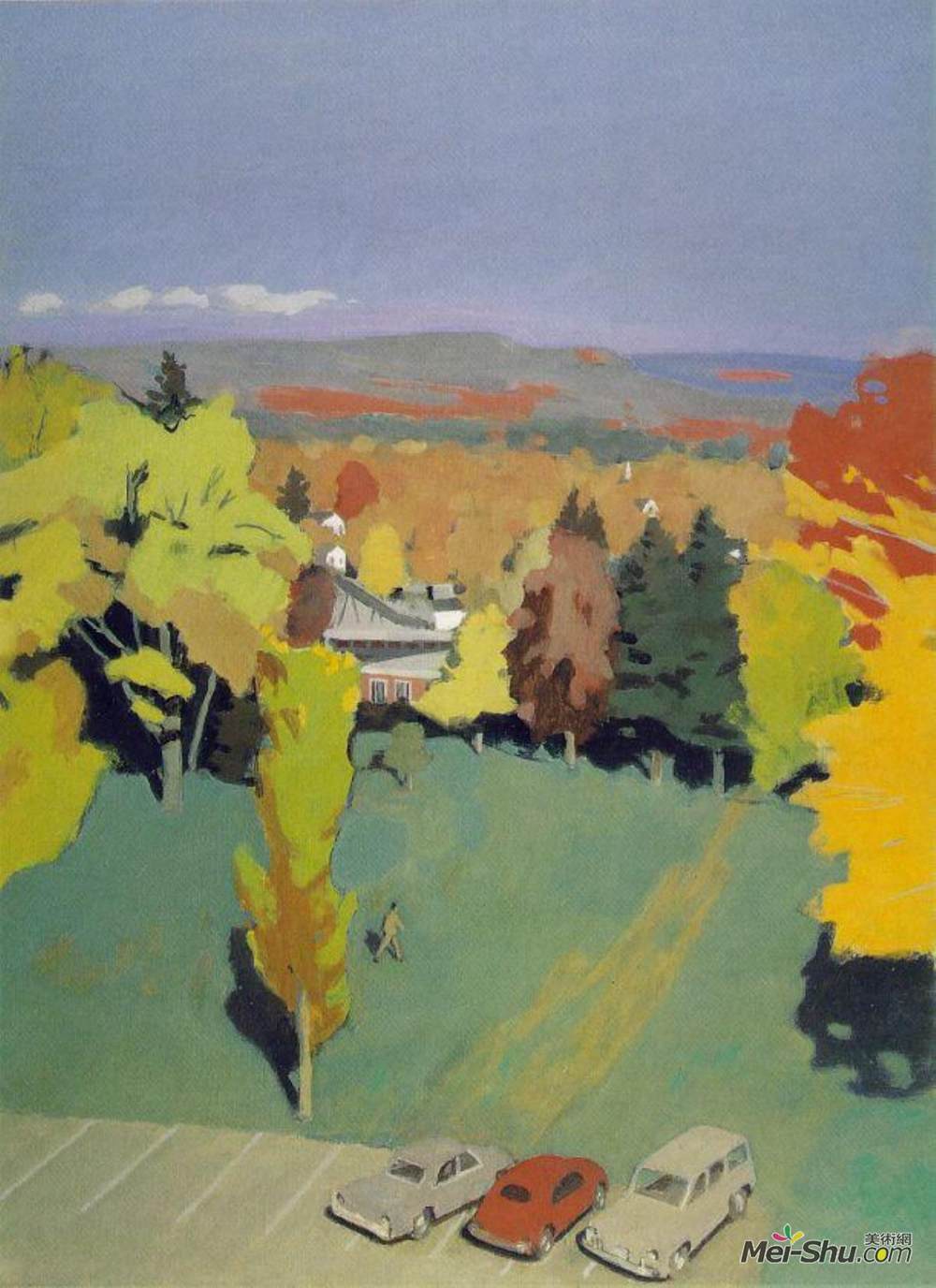 费尔菲尔德·波特(Fairfield Porter)高清作品《阿默斯特校园1号》