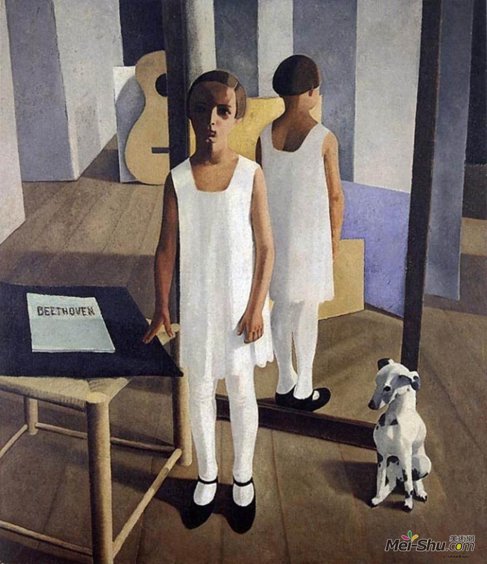 费利切·卡索拉蒂(Felice Casorati)高清作品《贝多芬》