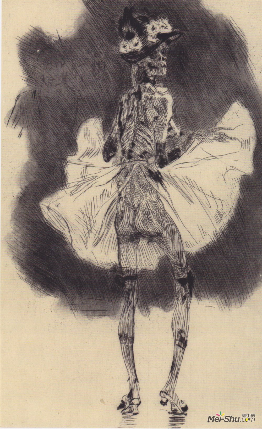 费利西安·普斯(Felicien Rops)高清作品《死亡之舞》