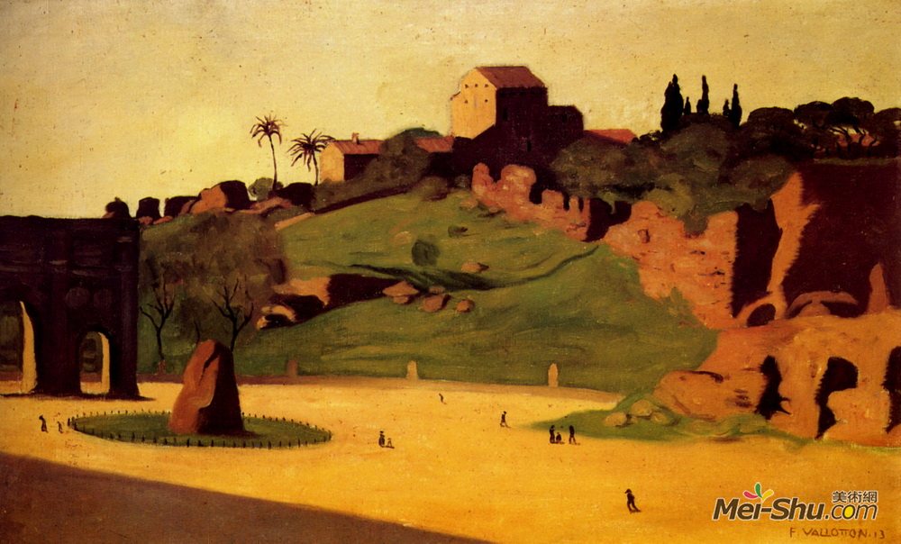 费利克斯·瓦洛顿(Felix Vallotton)高清作品《罗马论坛或亲近的帕拉廷一号》