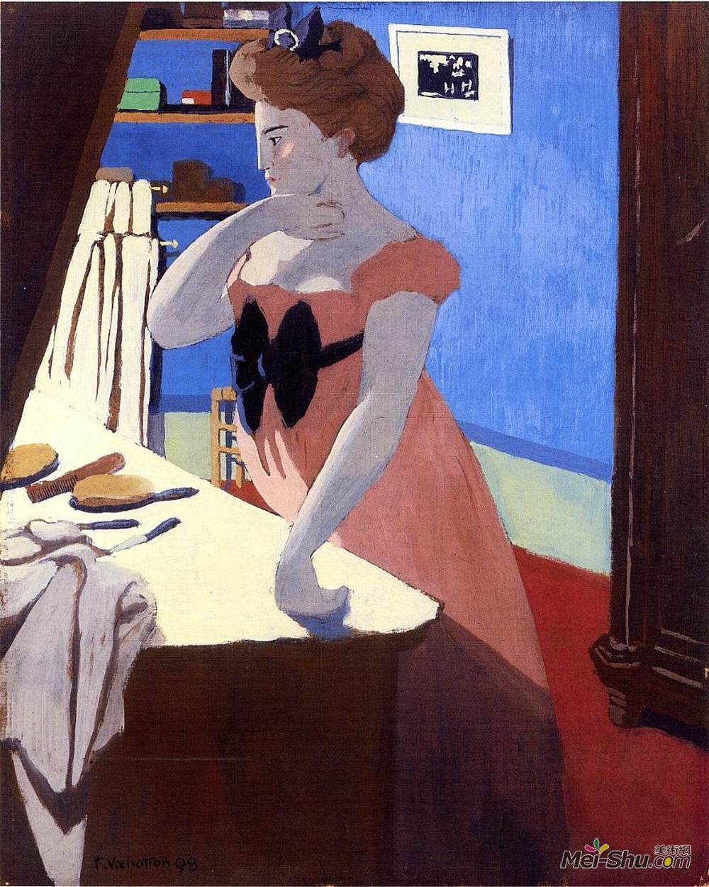 费利克斯·瓦洛顿(Felix Vallotton)高清作品《米西娅在梳妆台上》