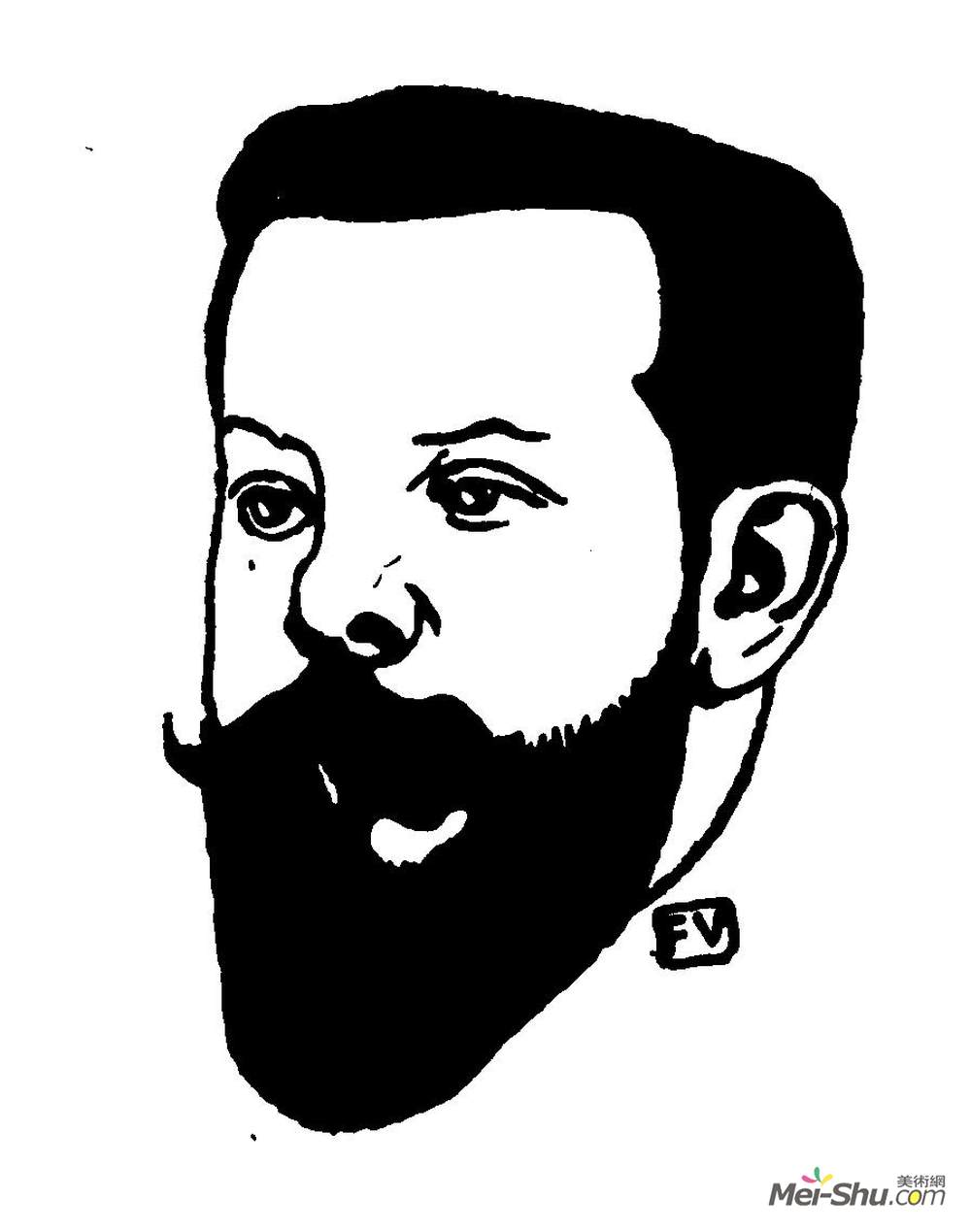 费利克斯·瓦洛顿(Felix Vallotton)高清作品《法国诗人画像石压载龙骨赛帆船》