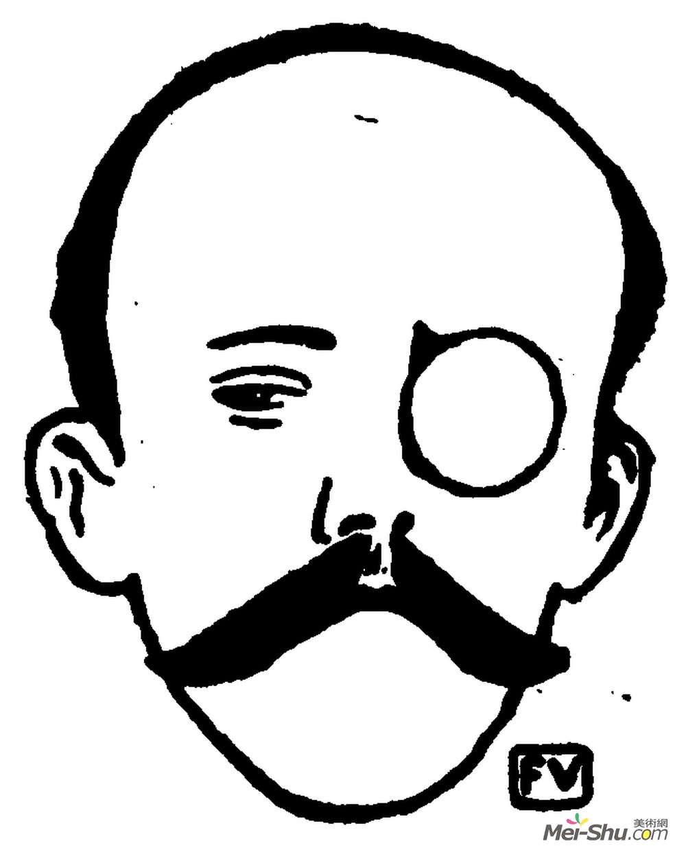费利克斯·瓦洛顿(Felix Vallotton)高清作品《法国作家与诗人亨利德拉格涅尔的画像》