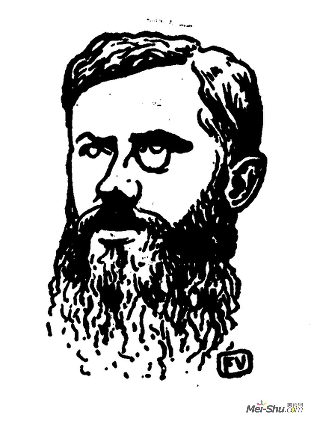 费利克斯·瓦洛顿(Felix Vallotton)高清作品《法国作家杜加德画像》