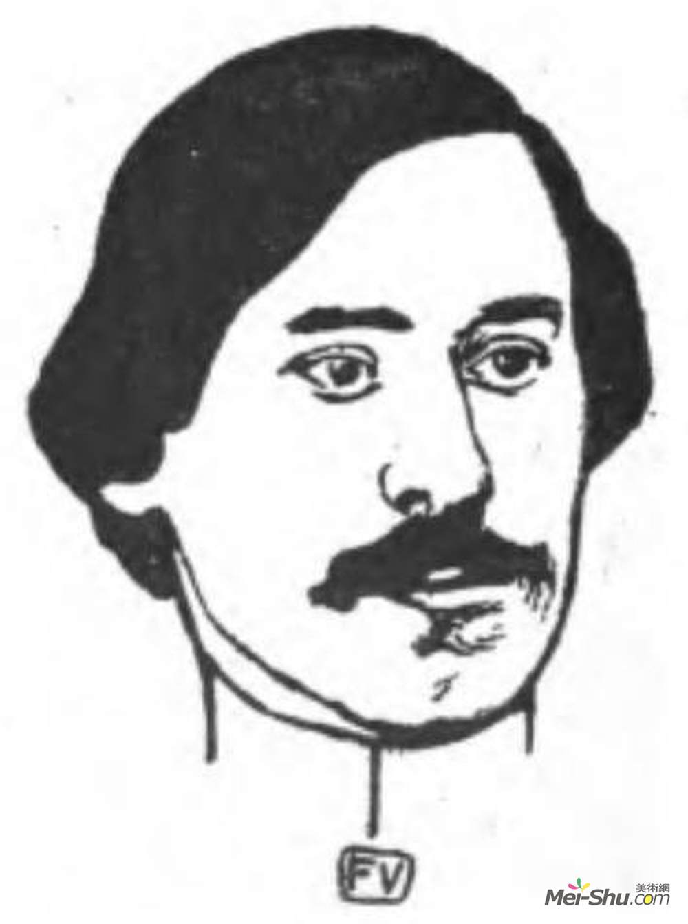 费利克斯·瓦洛顿(Felix Vallotton)高清作品《法国作家保罗堡的肖像》