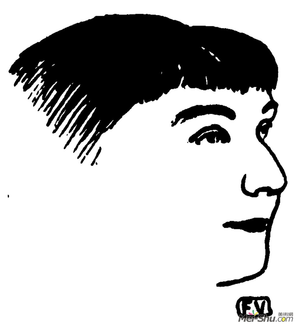 费利克斯·瓦洛顿(Felix Vallotton)高清作品《法国作家拉希尔德的肖像》