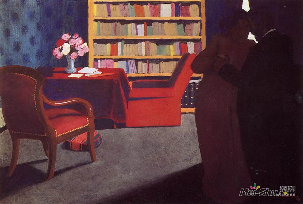 费利克斯·瓦洛顿(Felix Vallotton)高清作品《私人谈话》