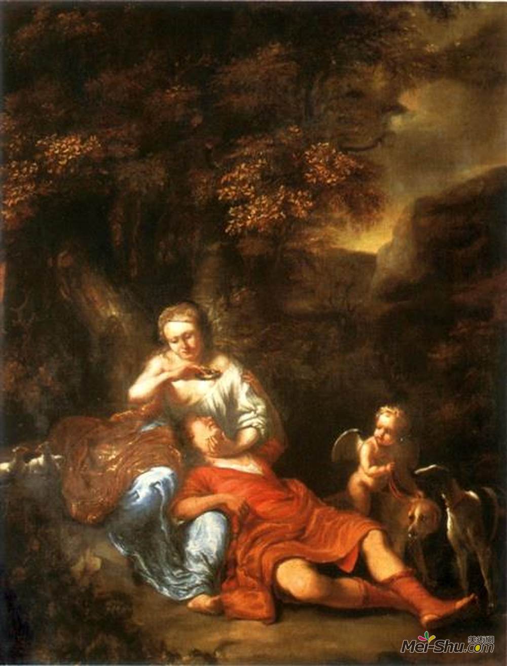 费迪南德·波尔(Ferdinand Bol)高清作品《维纳斯和阿多尼斯》
