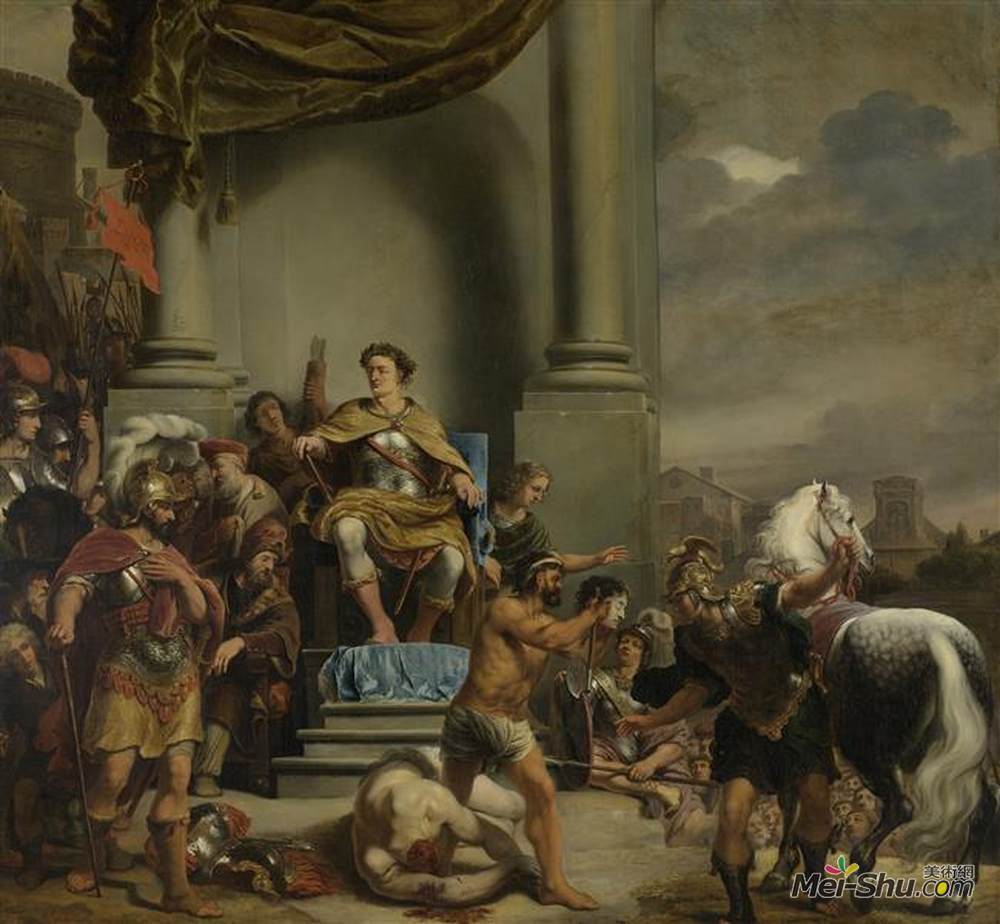 费迪南德·波尔(Ferdinand Bol)高清作品《Consul Titus Manlius Torquatus Orders the Beheading of His S》