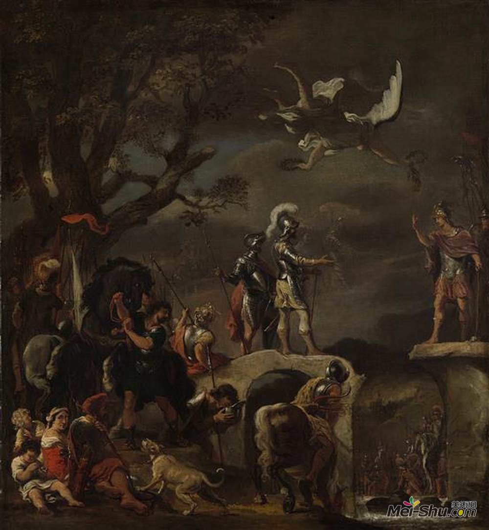 费迪南德·波尔(Ferdinand Bol)高清作品《De Vredesonderhandelingen Tussen Claudius Civilis En Quintus》