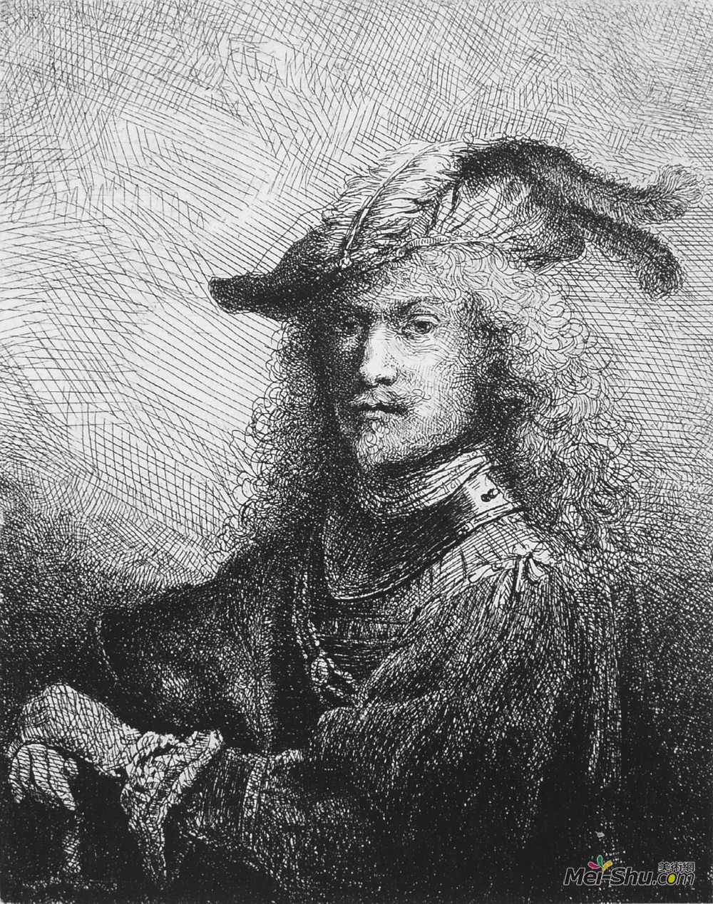 费迪南德·波尔(Ferdinand Bol)高清作品《自画像，被称为年轻战士》