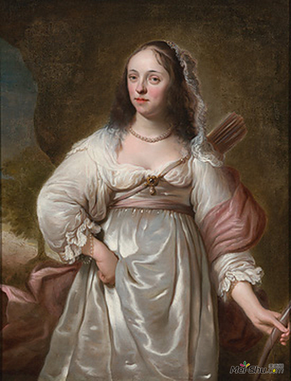 费迪南德·波尔(Ferdinand Bol)高清作品《女扮女装的肖像画像》