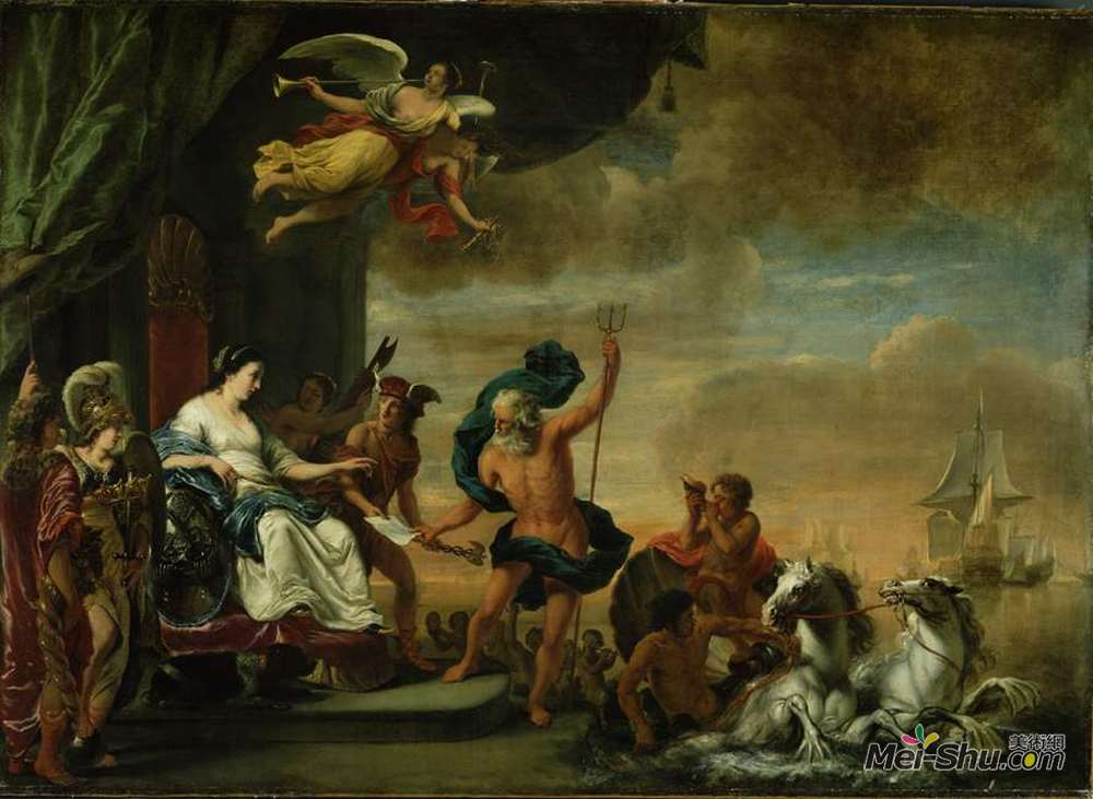 费迪南德·波尔(Ferdinand Bol)高清作品《Neptunes Treedt in Dienst Van De Amsterdamse Admiraliteit》