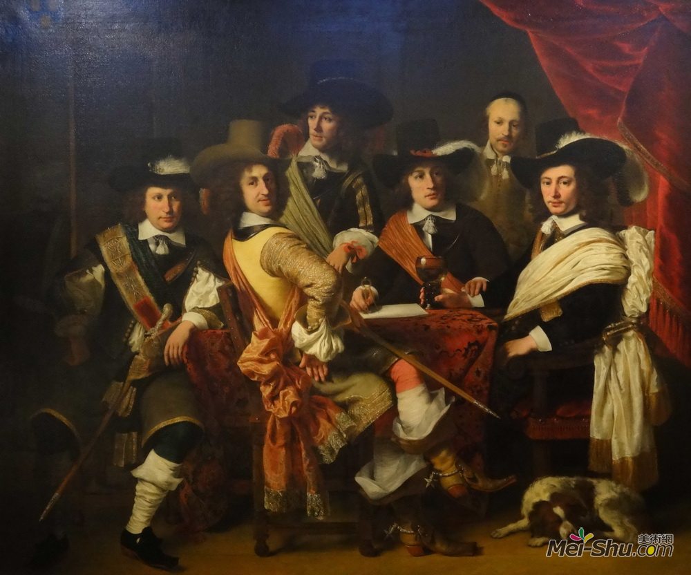 费迪南德·波尔(Ferdinand Bol)高清作品《Schuttersstuk, Schutterij Onder Leiding Van Kolonel Govert S》