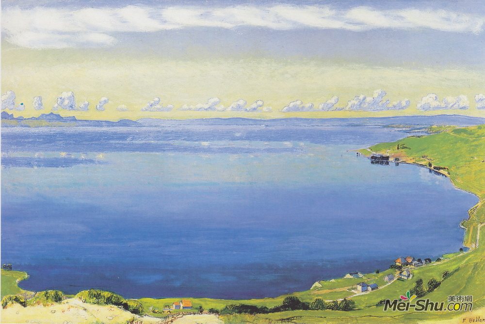 费迪南德·霍德勒(Ferdinand Hodler)高清作品《Lake Geneva from Chexbres》