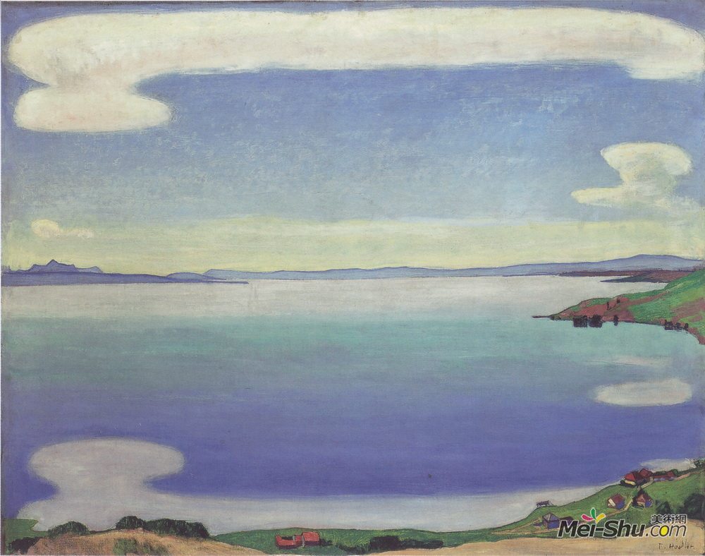 费迪南德·霍德勒(Ferdinand Hodler)高清作品《Lake Geneva from Chexbres》