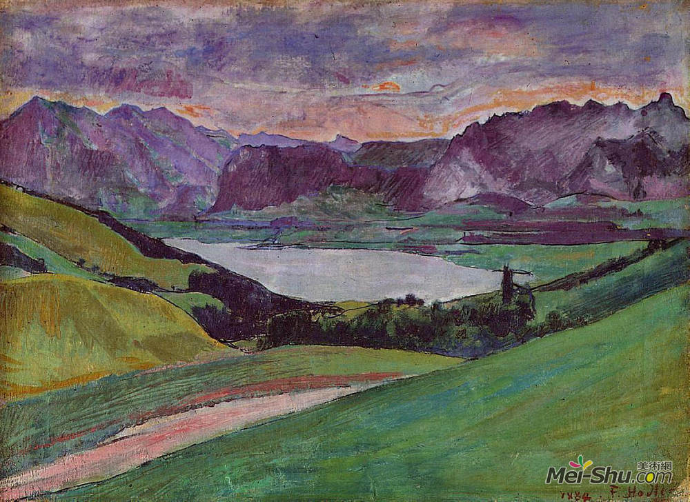 费迪南德·霍德勒(Ferdinand Hodler)高清作品《图恩湖》
