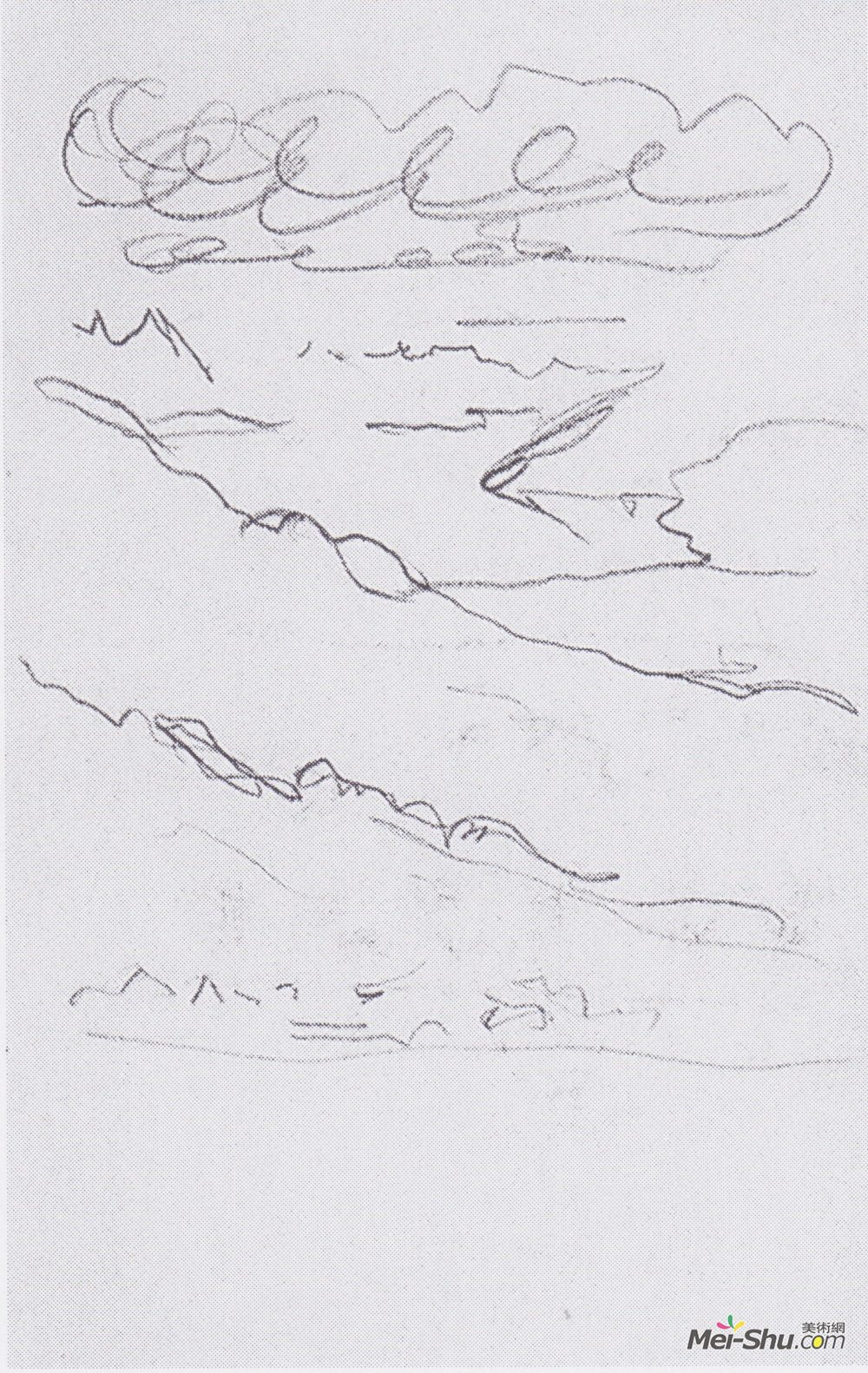 费迪南德·霍德勒(Ferdinand Hodler)高清作品《Lake Thun from the path to the plate Schynigen》