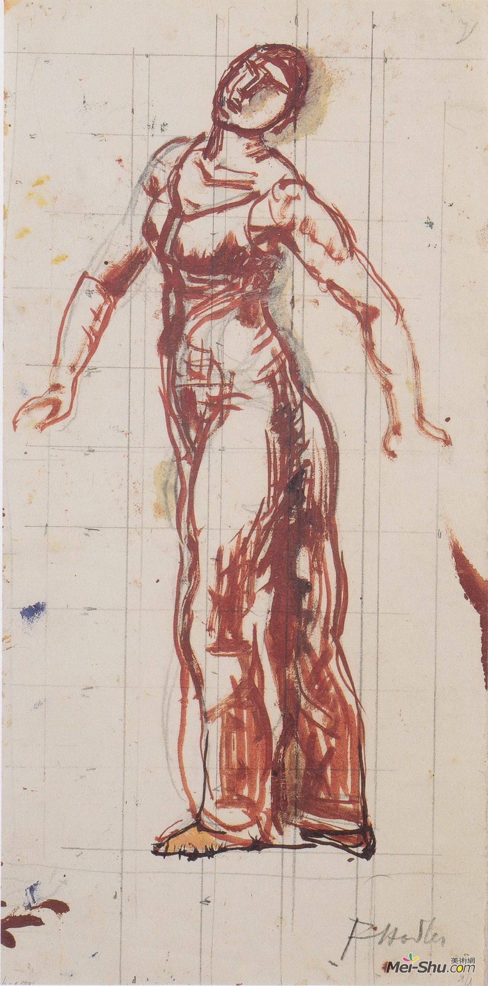 费迪南德·霍德勒(Ferdinand Hodler)高清作品《左翼女性》