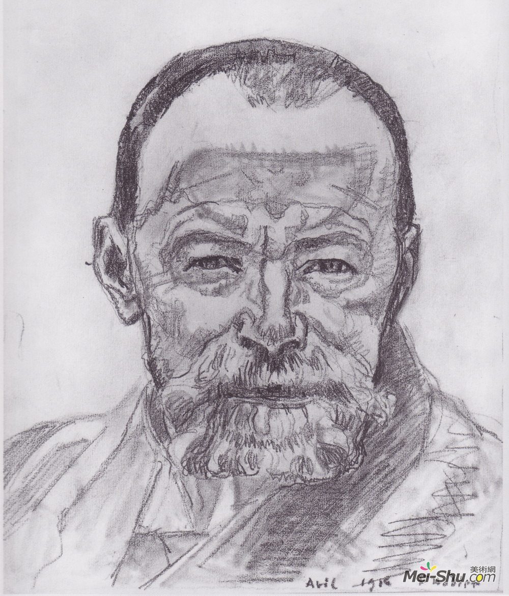 费迪南德·霍德勒(Ferdinand Hodler)高清作品《自画像研究》