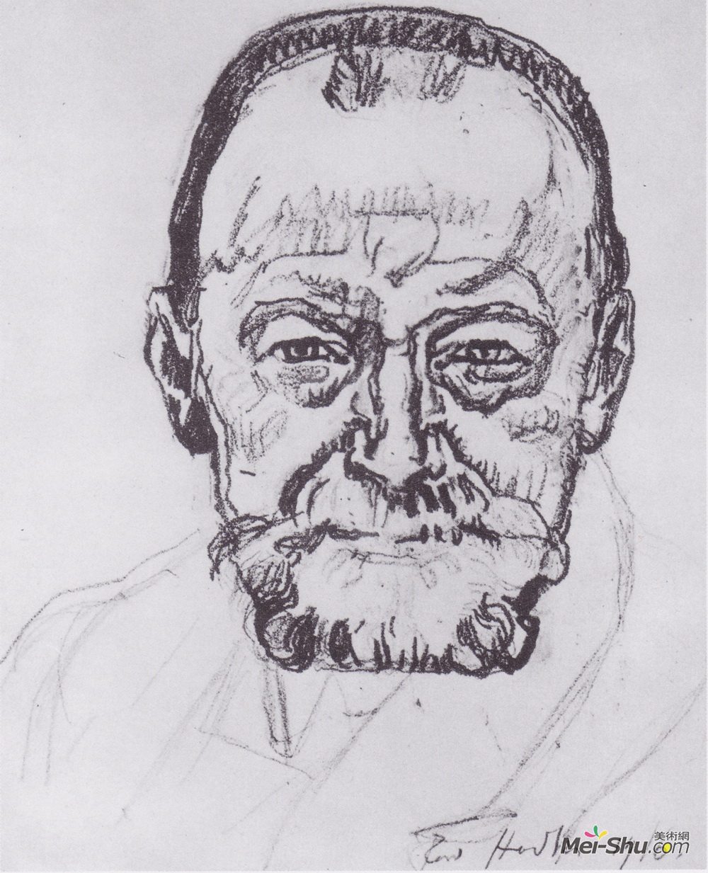 费迪南德·霍德勒(Ferdinand Hodler)高清作品《自画像研究》