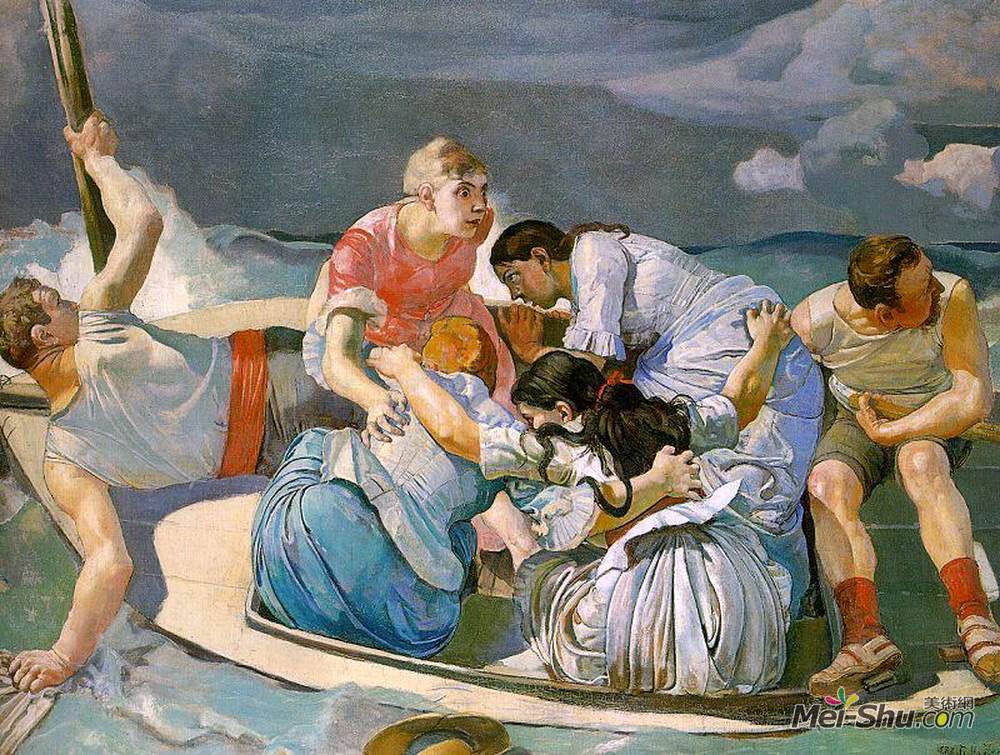 费迪南德·霍德勒(Ferdinand Hodler)高清作品《被风暴惊呆了》