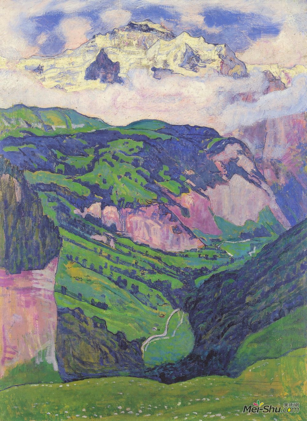 费迪南德·霍德勒(Ferdinand Hodler)高清作品《The Lady of the Isenfluh》