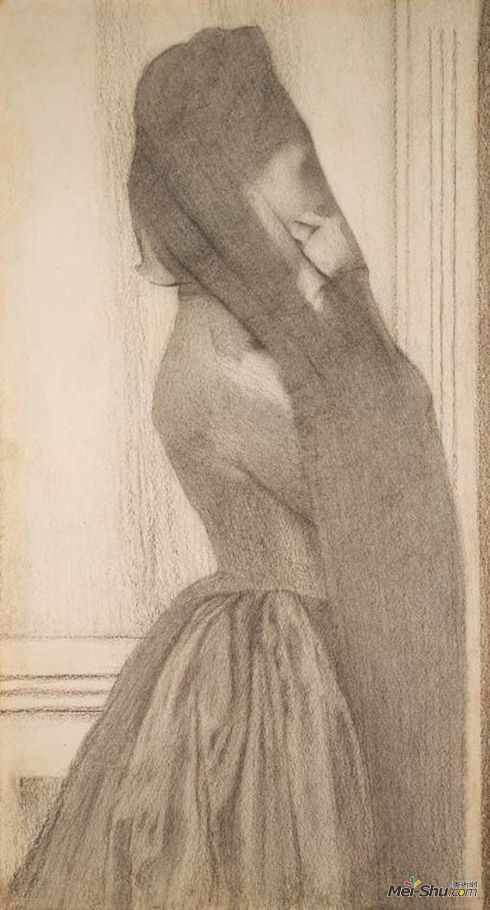 费尔南德·赫诺普夫(Fernand Khnopff)高清作品《面纱》