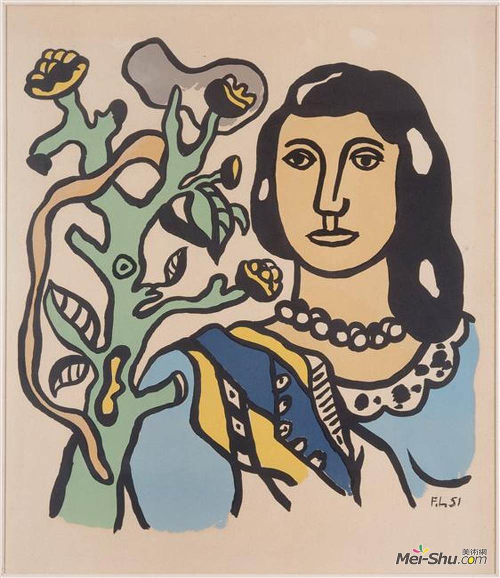 《女人与花》费尔南德·莱热(fernand leger)高清作品