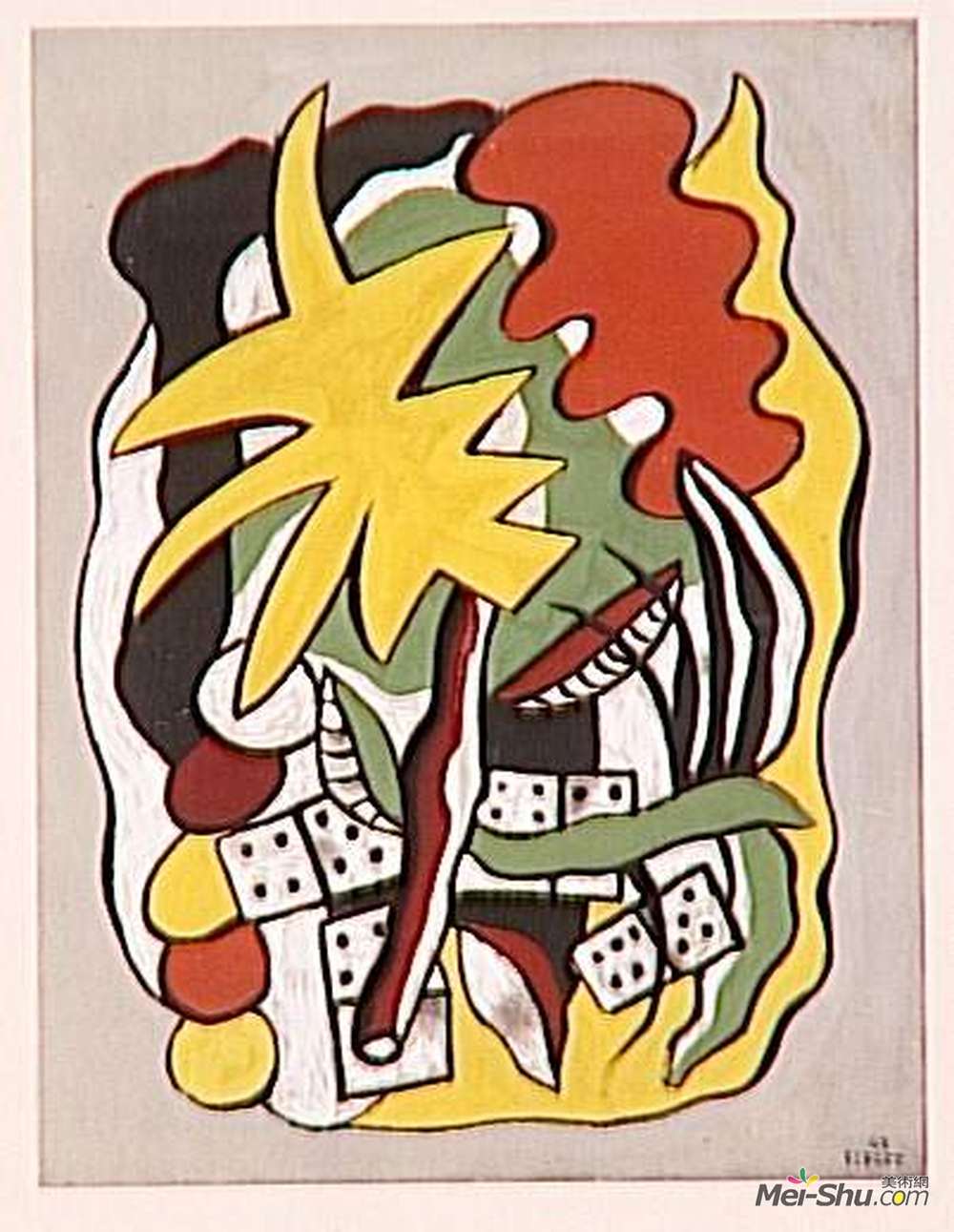 费尔南德·莱热(Fernand Leger)高清作品《组成多米诺骨牌》