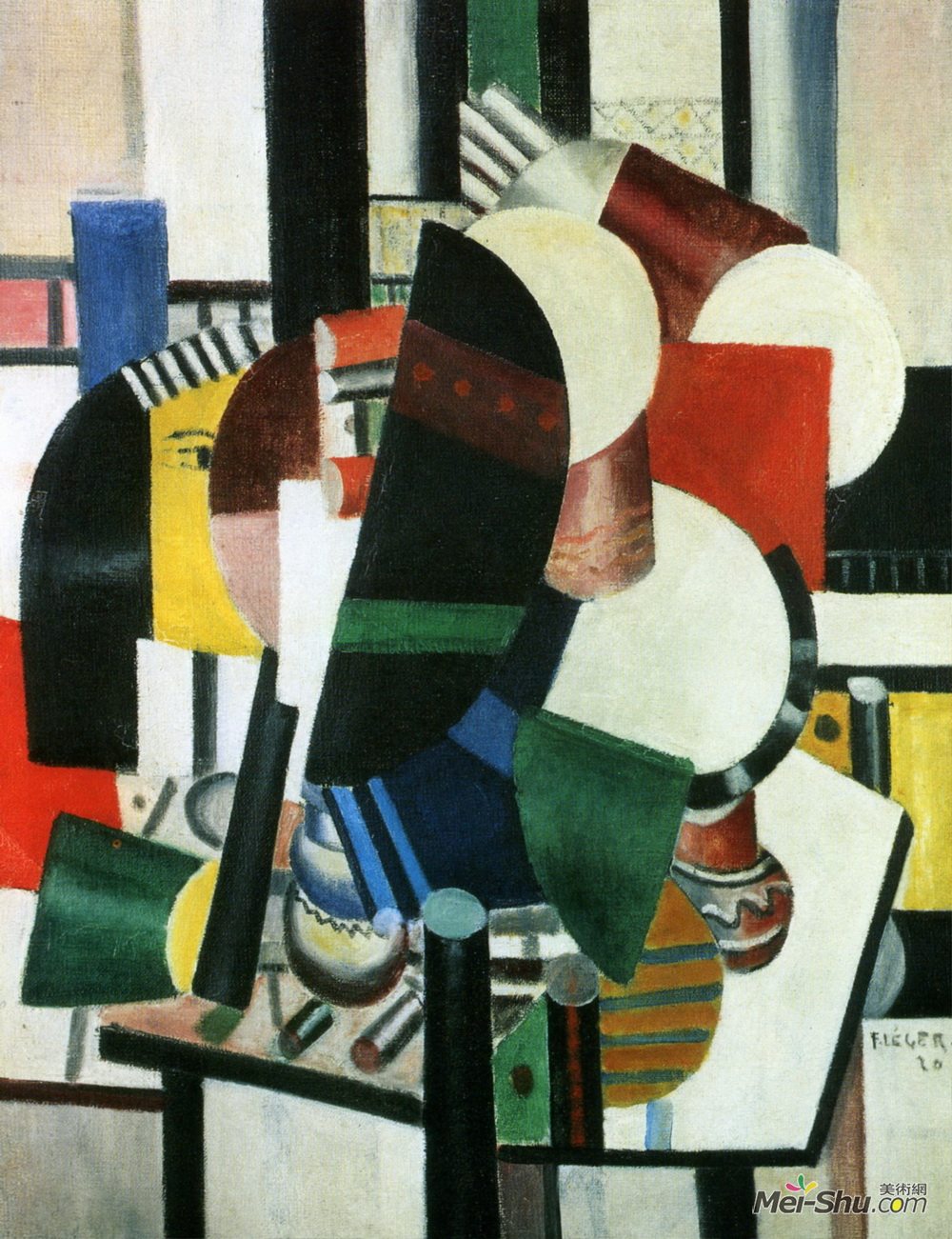 费尔南德·莱热(Fernand Leger)高清作品《画花女人》