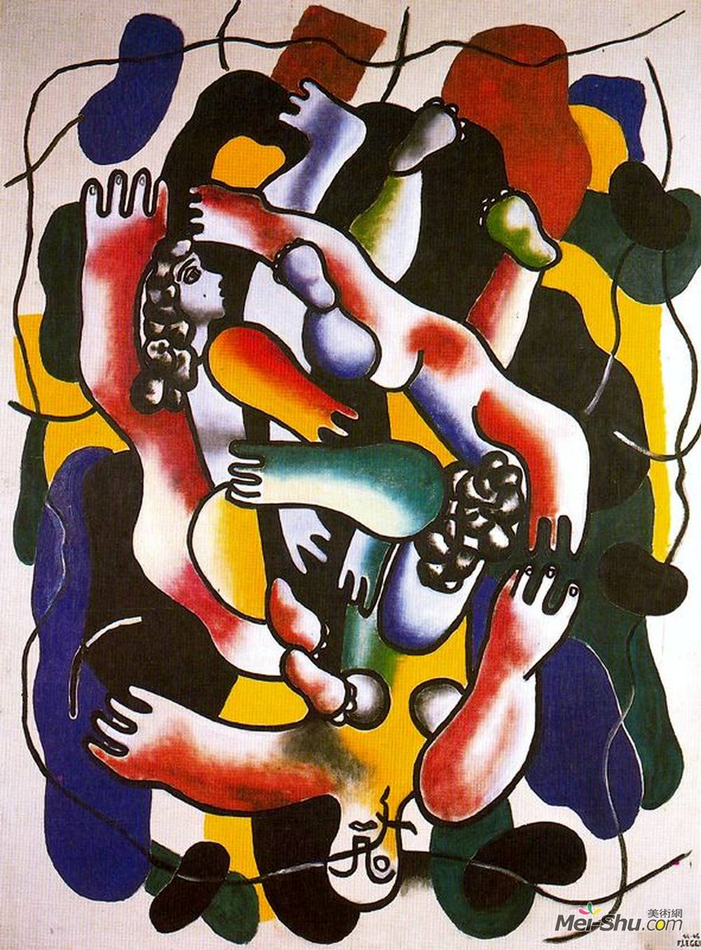 费尔南德·莱热(Fernand Leger)高清作品《潜水员多色》