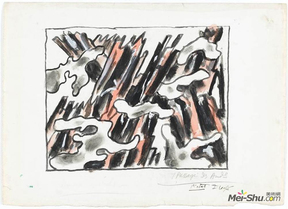 费尔南德·莱热(Fernand Leger)高清作品《Model, setting for the opera by Darius Milhaud Bolivar, L pa》