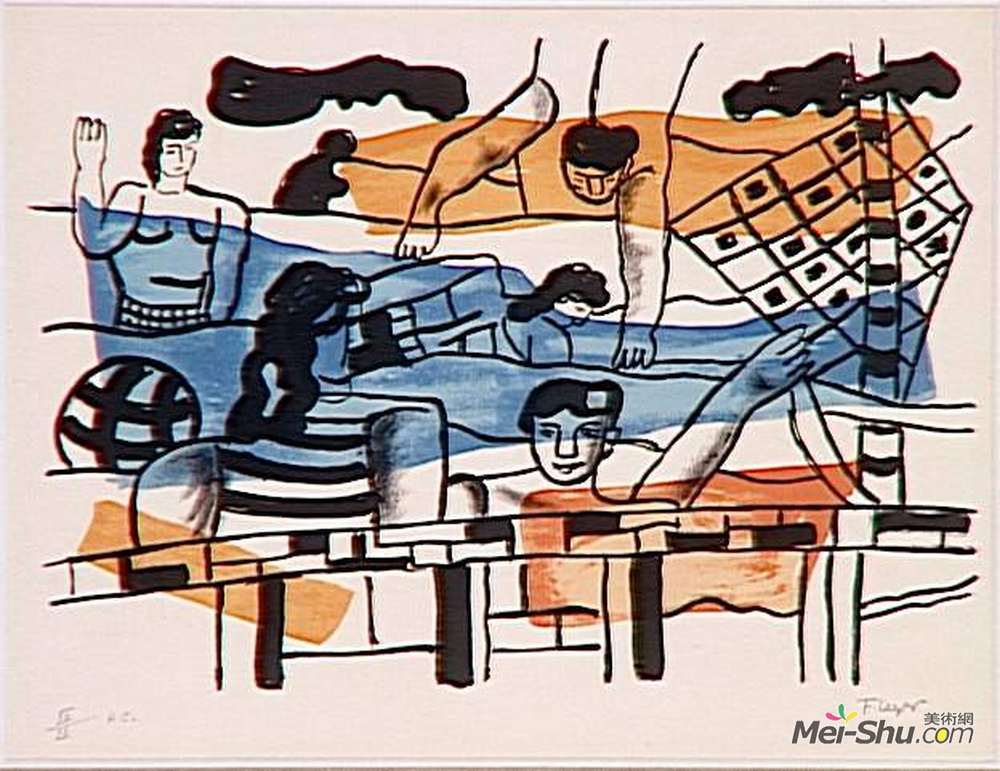 费尔南德·莱热(Fernand Leger)高清作品《游泳池》