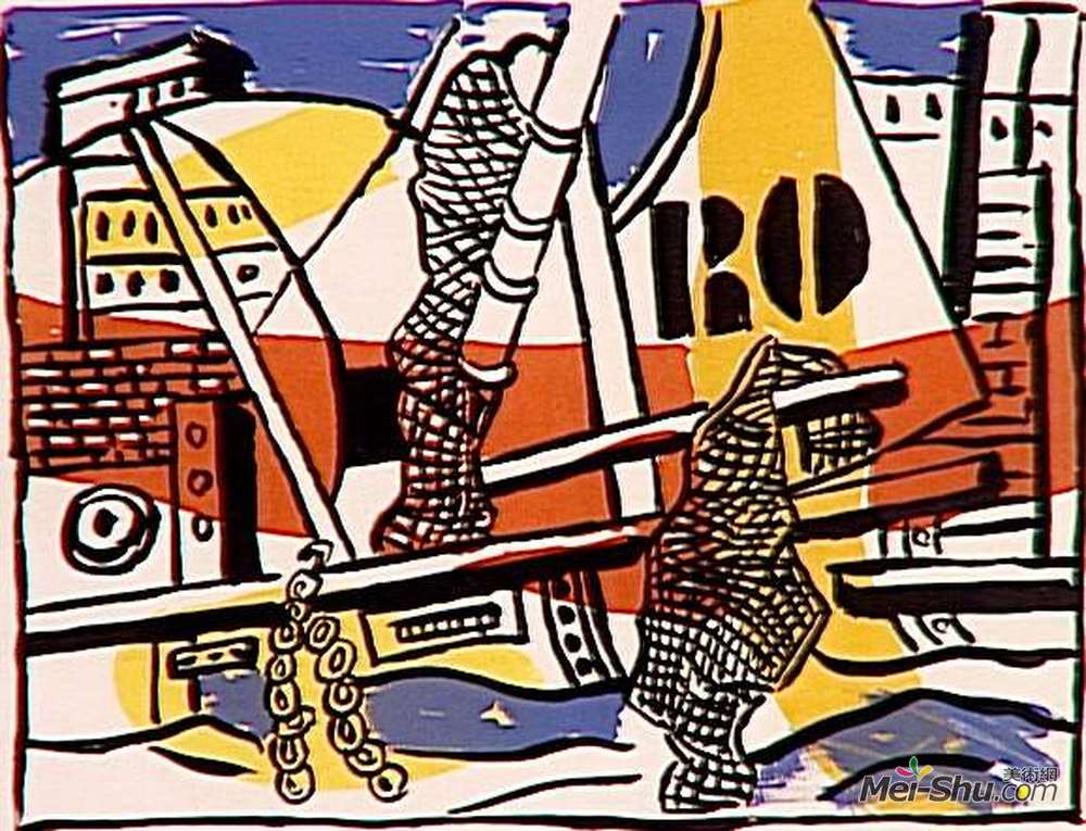 费尔南德·莱热(Fernand Leger)高清作品《特鲁维尔港》