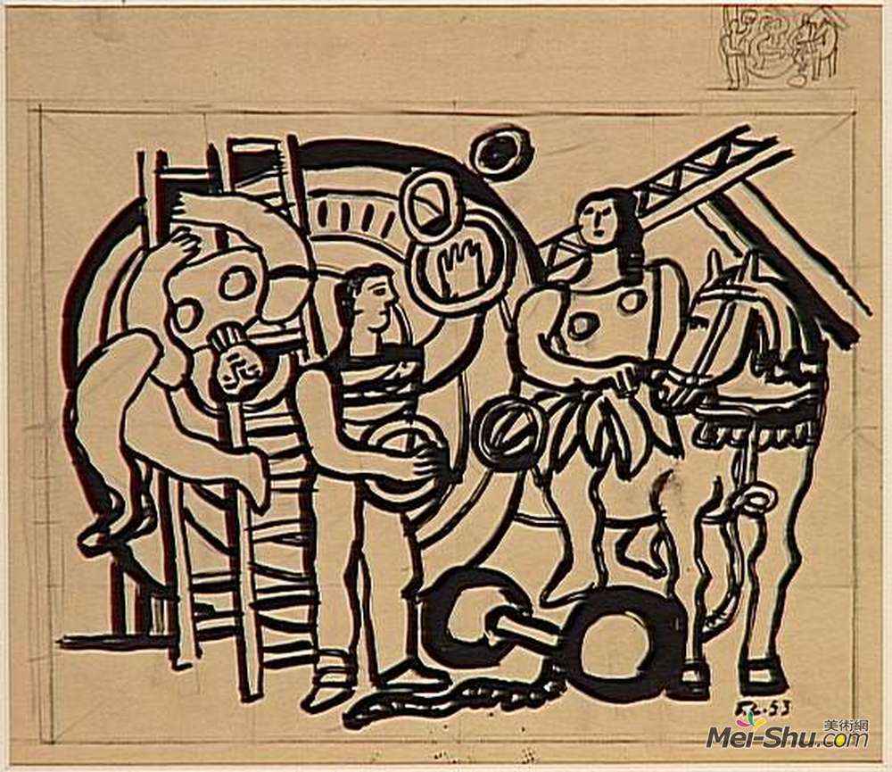 费尔南德·莱热(Fernand Leger)高清作品《骑手（杂耍者，杂技演员）》