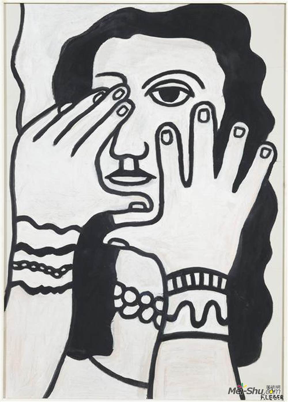费尔南德·莱热(Fernand Leger)高清作品《黑发女人》