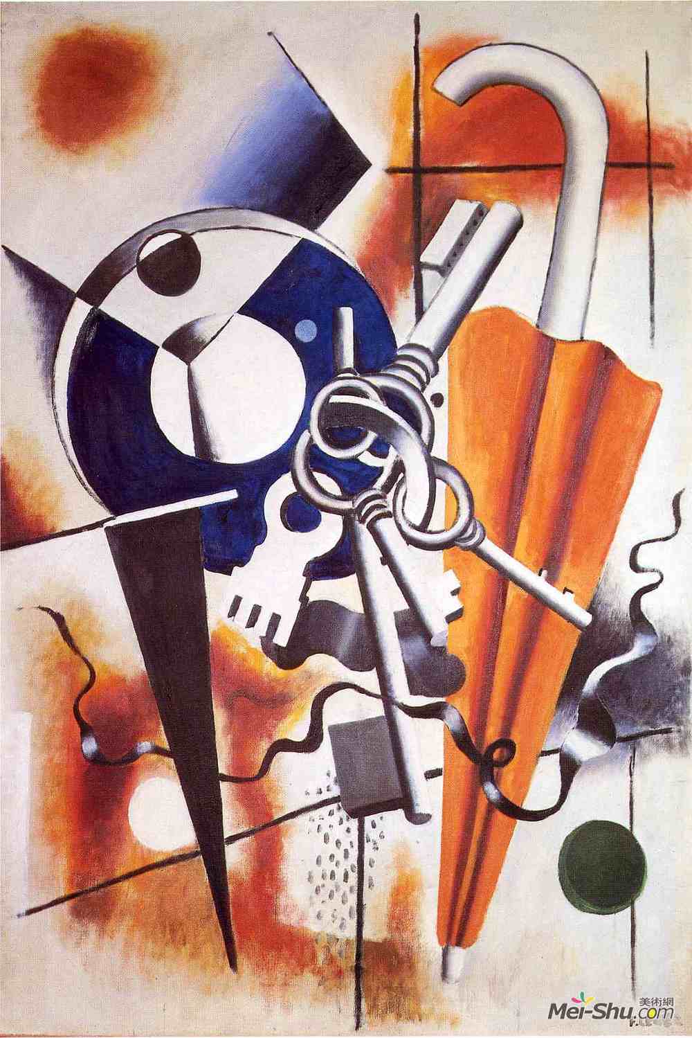 费尔南德·莱热(Fernand Leger)高清作品《带伞的作文》