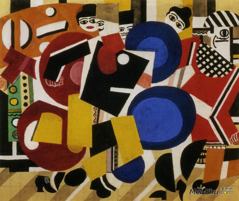 费尔南德·莱热(Fernand Leger)高清作品《溜冰场的幕墙画》