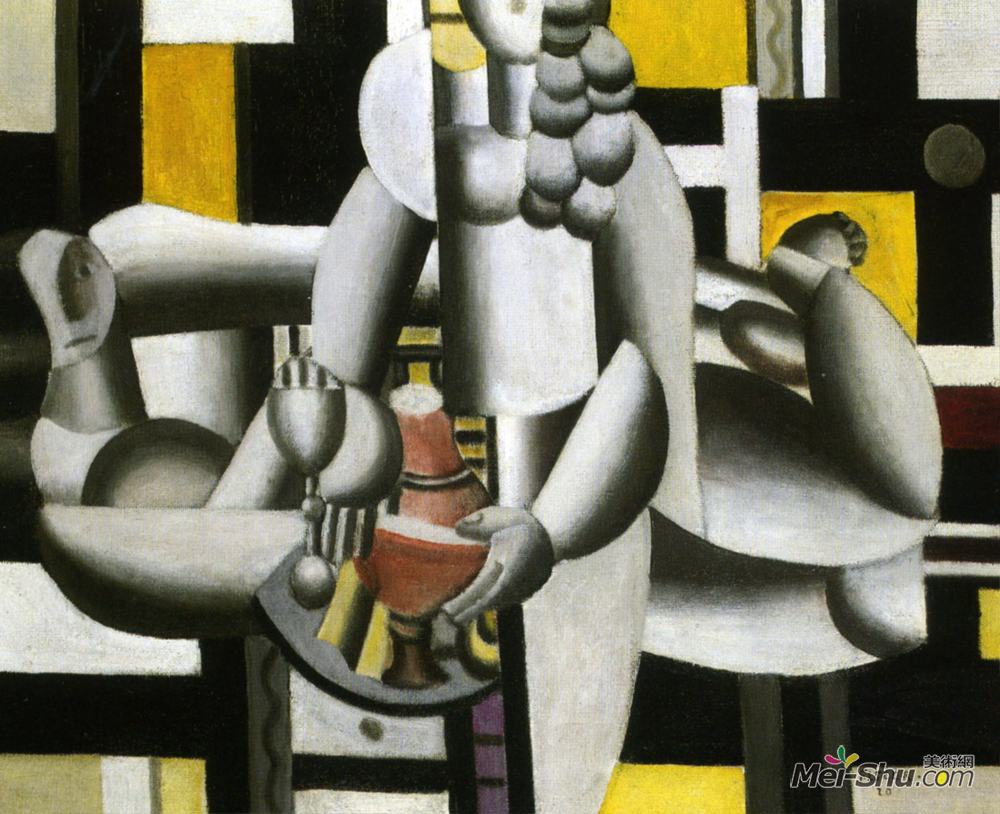 费尔南德·莱热(Fernand Leger)高清作品《两个女人和静物第一态》