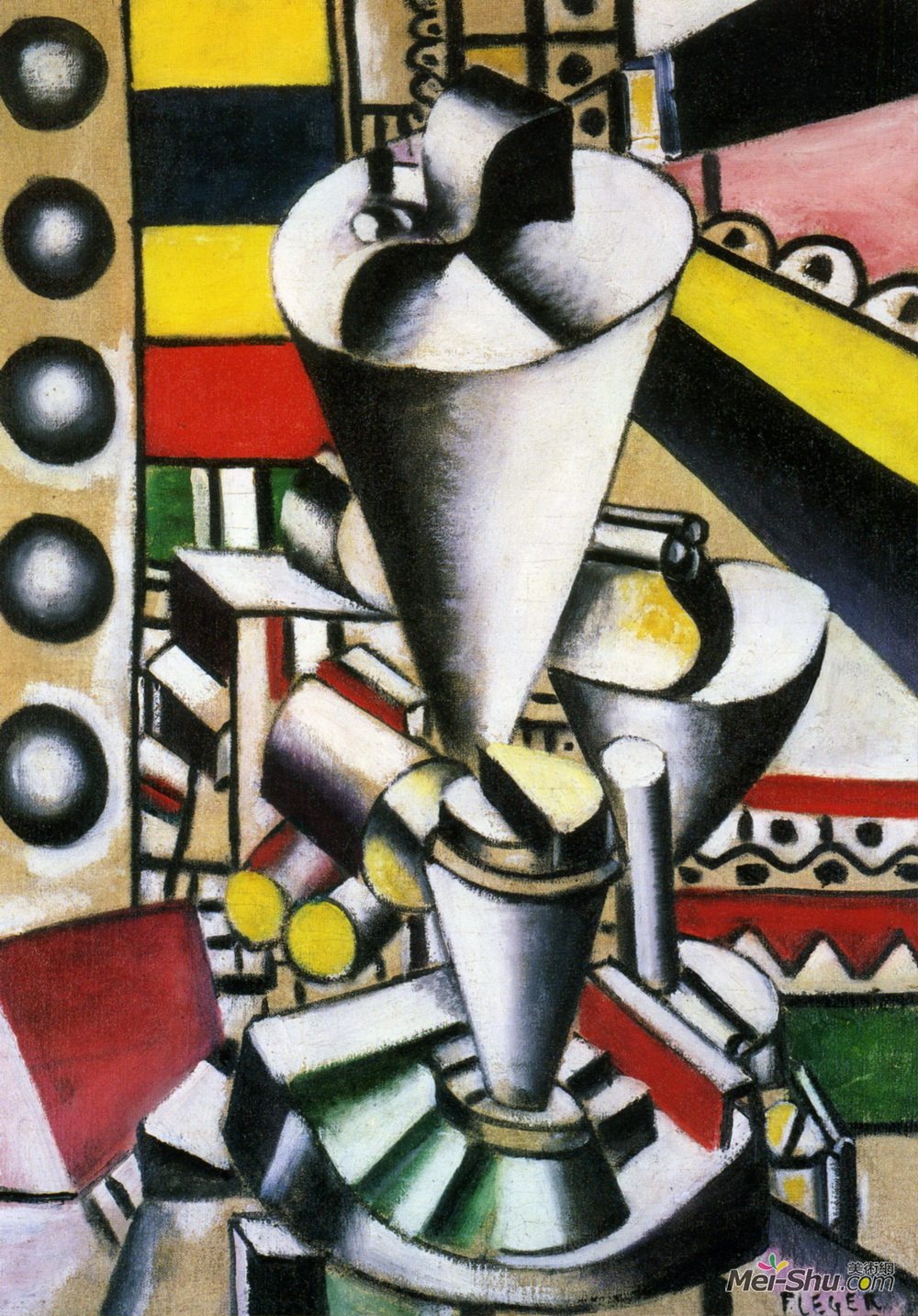 费尔南德·莱热(Fernand Leger)高清作品《机械元件中的静物》