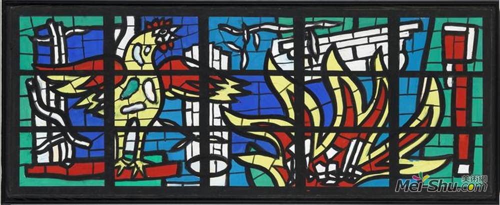 费尔南德·莱热(Fernand Leger)高清作品《项目窗口（欧丹库尔）》