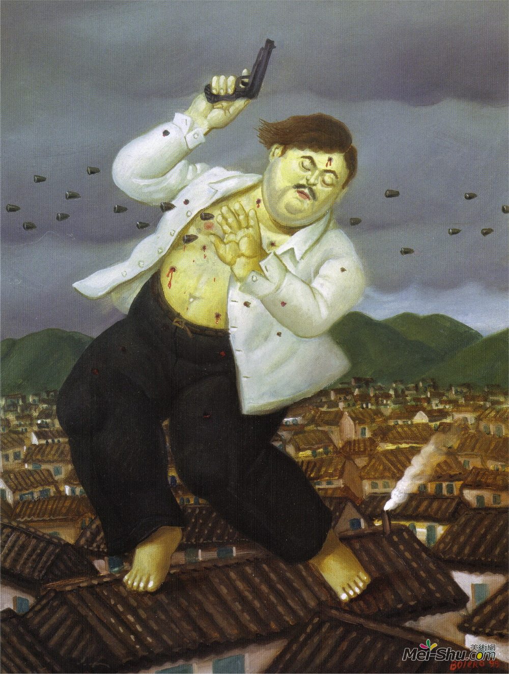 费尔南多·博特罗(Fernando Botero)高清作品《巴勃罗埃斯科瓦尔之死》