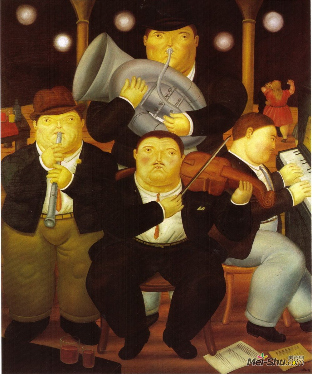 费尔南多·博特罗(Fernando Botero)高清作品《四音乐家》